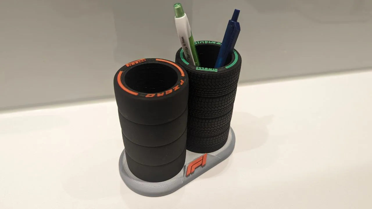 Formula 1 Lastik Tasarımlı Kalemlik – Slick & Intermediate Organizer - Otoban Faresi Araba & Motosiklet Aksesuarları - otobanfaresi - 3d formula1 - formula1
