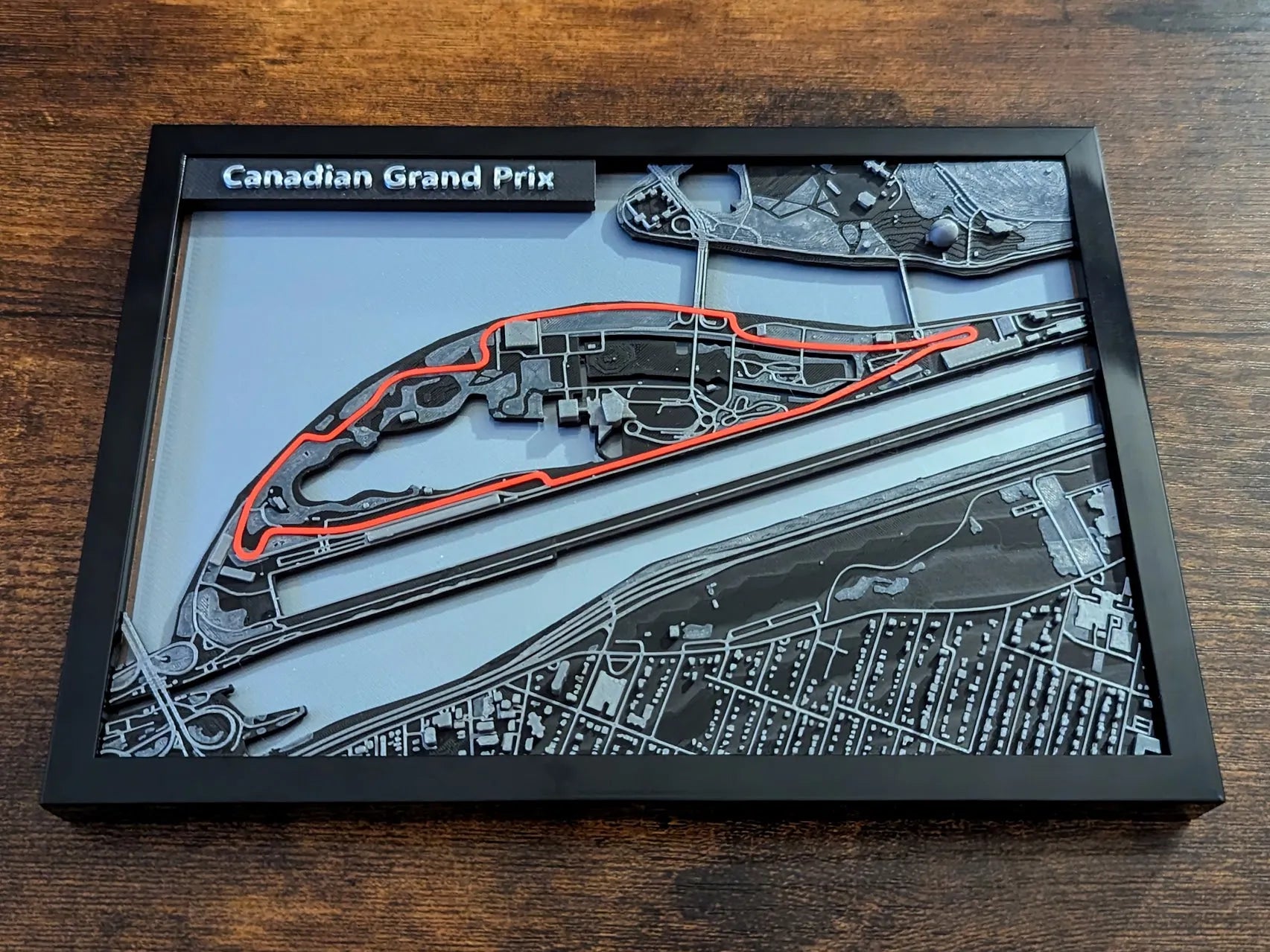 Canadian Grand Prix 3D Harita | Gilles Villeneuve Pisti Duvar Dekoru | Değiştirilebilir Formula 1 Panosu (19x14 cm) - Otoban Faresi Araba & Motosiklet Aksesuarları - otobanfaresi - 3d formula1 - formula1
