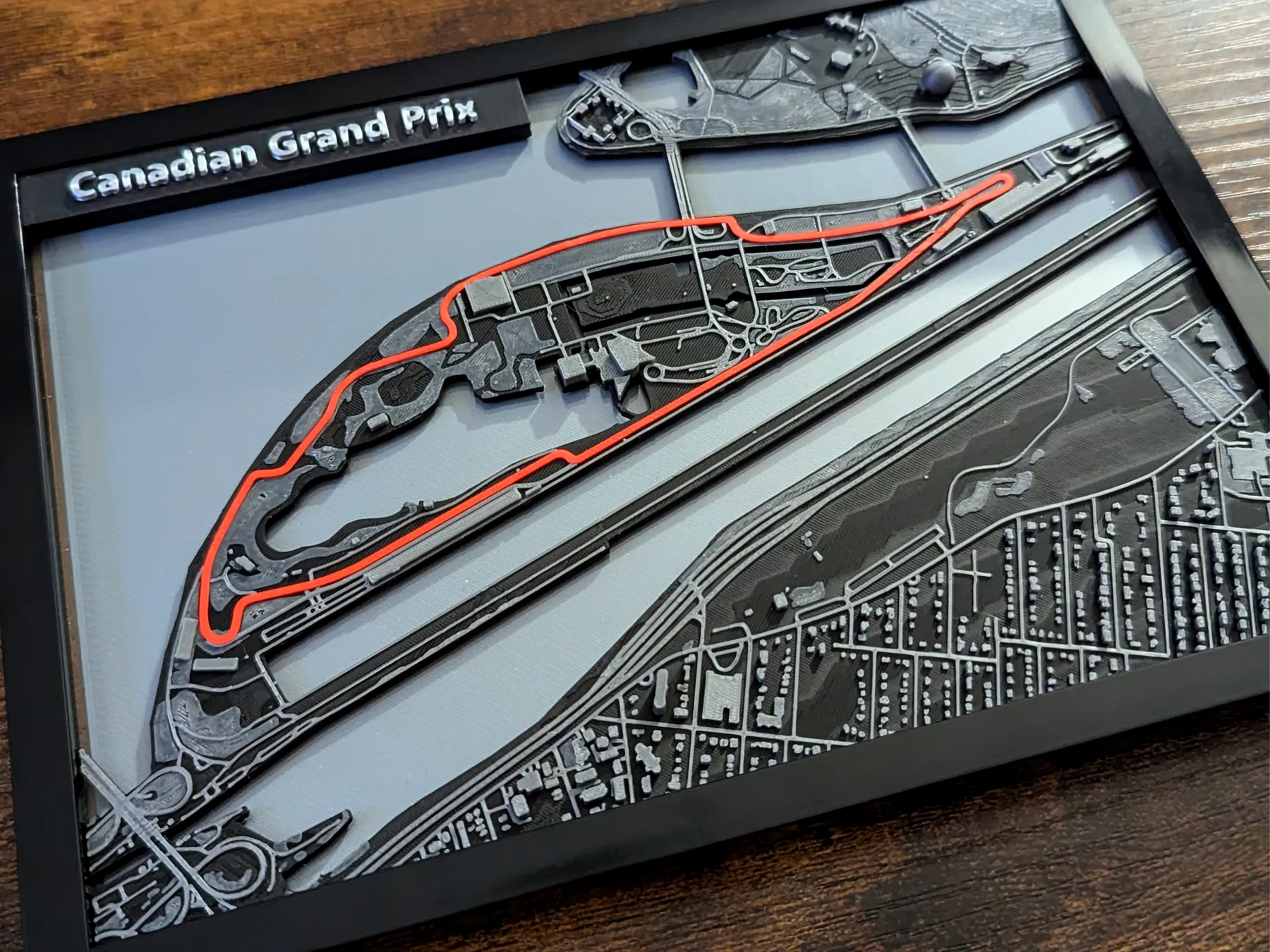 Canadian Grand Prix 3D Harita | Gilles Villeneuve Pisti Duvar Dekoru | Değiştirilebilir Formula 1 Panosu (19x14 cm) - Otoban Faresi Araba & Motosiklet Aksesuarları - otobanfaresi - 3d formula1 - formula1