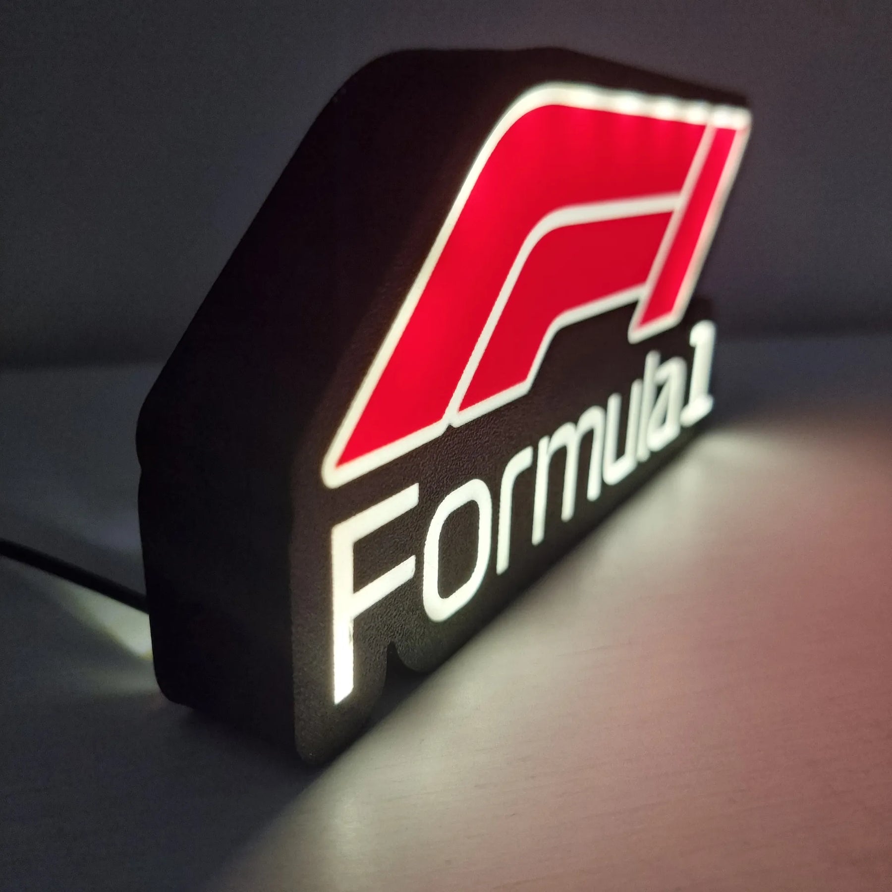 Formula 1 Neon LED Logo Işığı – F1 Masaüstü & Duvar Dekor - Otoban Faresi Araba & Motosiklet Aksesuarları - otobanfaresi - 3d formula1 - formula1