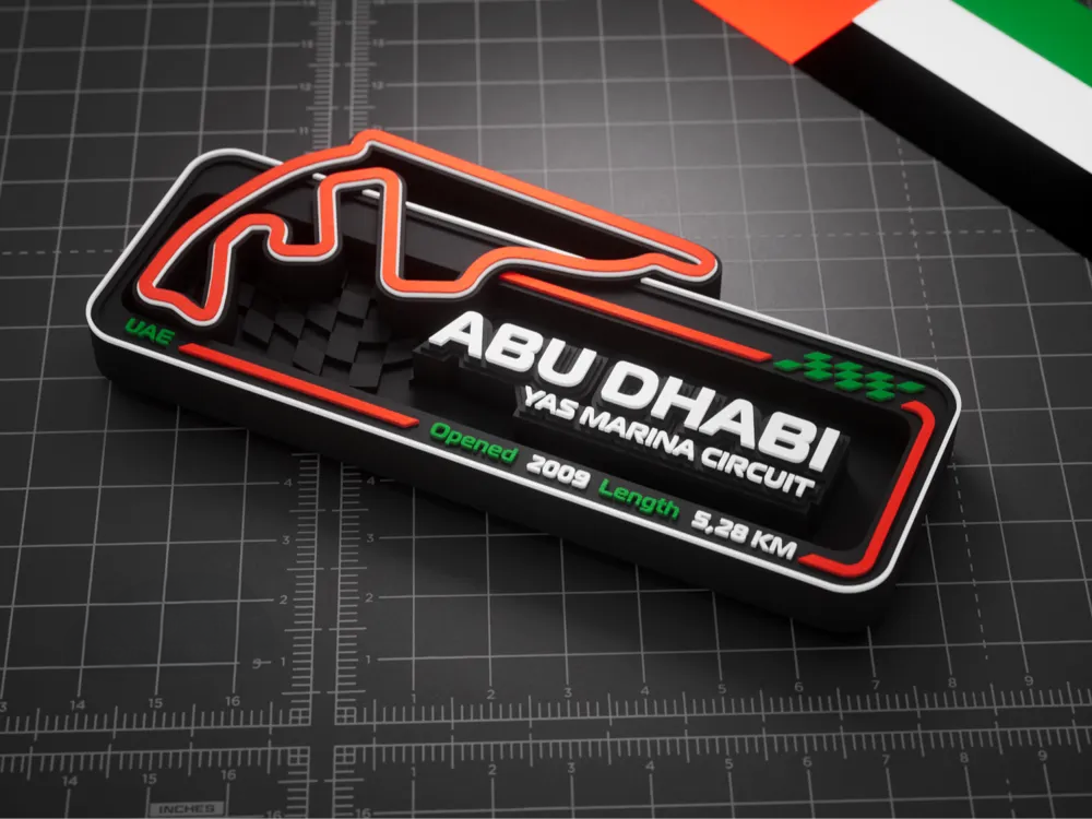 Abu Dhabi Yas Marina Formula 1 Pisti 3D Duvar Dekoru – 17.5 cm - Otoban Faresi Araba & Motosiklet Aksesuarları - otobanfaresi - 3d formula1 - formula1