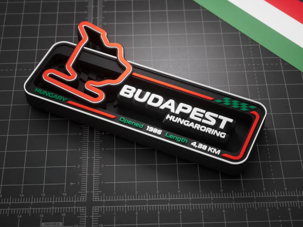 Budapest Hungaroring F1 Pisti 3D Duvar Dekoru – 17.5 cm - Otoban Faresi Araba & Motosiklet Aksesuarları - otobanfaresi - 3d formula1 - formula1