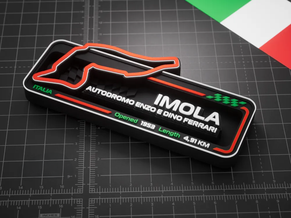 Imola Enzo e Dino Ferrari F1 Pisti 3D Duvar Dekoru – 17.5 cm - Otoban Faresi Araba & Motosiklet Aksesuarları - otobanfaresi - 3d formula1 - formula1