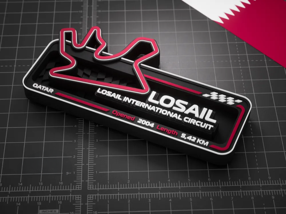 Losail International Circuit F1 Pisti 3D Duvar Dekoru – 17.5 cm - Otoban Faresi Araba & Motosiklet Aksesuarları - otobanfaresi - 3d formula1 - formula1