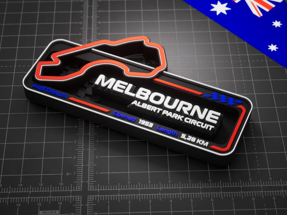 Melbourne Albert Park F1 Pisti 3D Duvar Dekoru – 17.5 cm - Otoban Faresi Araba & Motosiklet Aksesuarları - otobanfaresi - 3d formula1 - formula1