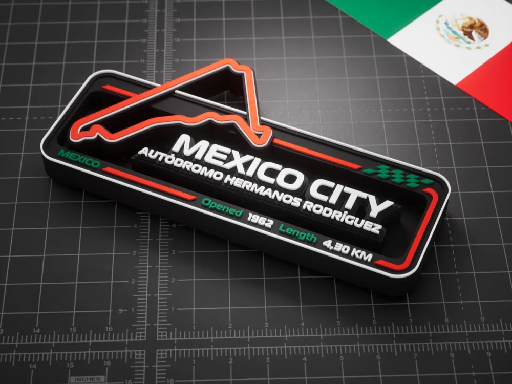 Mexico City Autódromo Hermanos Rodríguez F1 Pisti 3D Duvar Dekoru – 17.5 cm - Otoban Faresi Araba & Motosiklet Aksesuarları - otobanfaresi - 3d formula1 - formula1