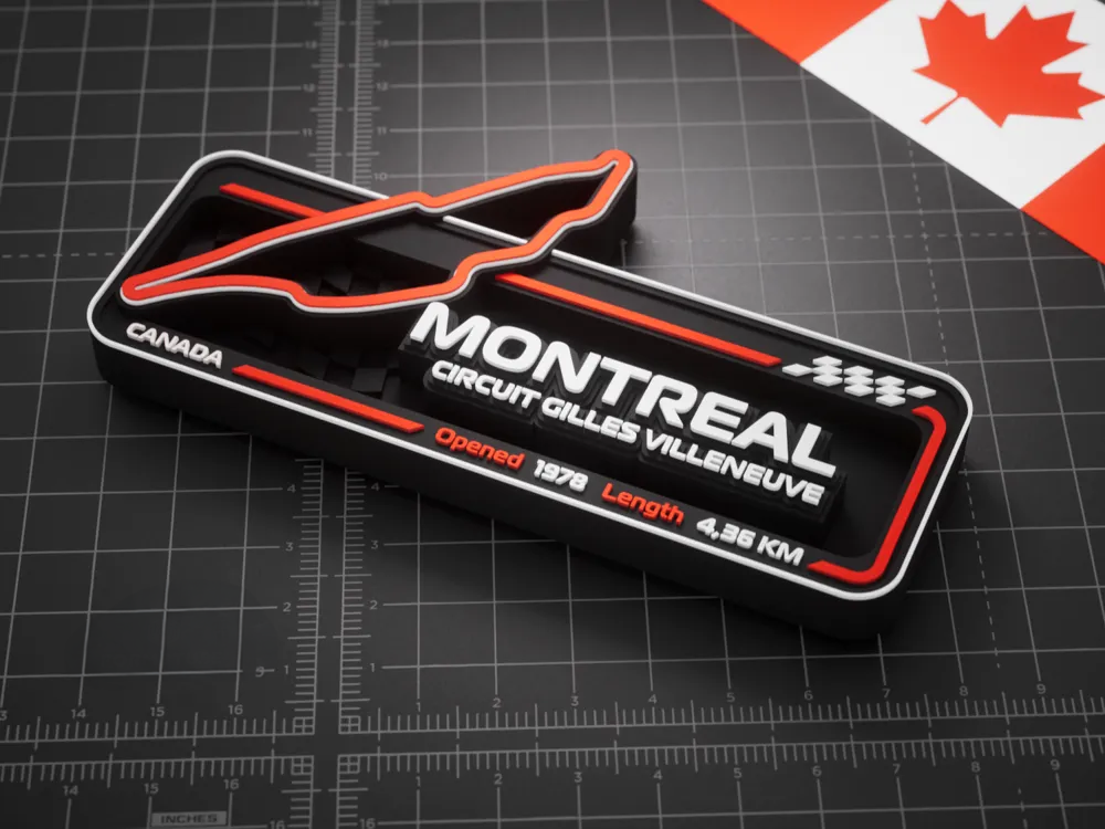 Circuit Gilles Villeneuve F1 Pisti 3D Duvar Dekoru – 17.5 cm - Otoban Faresi Araba & Motosiklet Aksesuarları - otobanfaresi - 3d formula1 - formula1