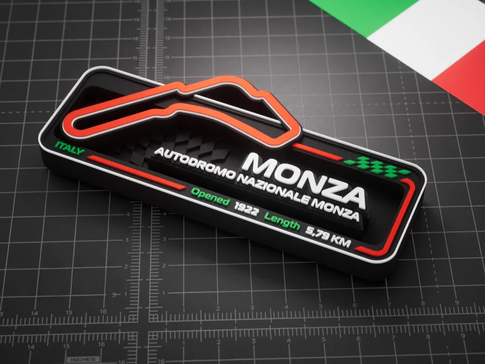 Autodromo Nazionale Monza F1 Pisti 3D Duvar Dekoru – 17.5 cm - Otoban Faresi Araba & Motosiklet Aksesuarları - otobanfaresi - 3d formula1 - formula1