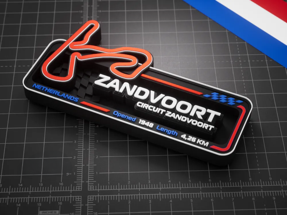 Circuit Zandvoort F1 Pisti 3D Duvar Dekoru – 17.5 cm - Otoban Faresi Araba & Motosiklet Aksesuarları - otobanfaresi - 3d formula1 - formula1