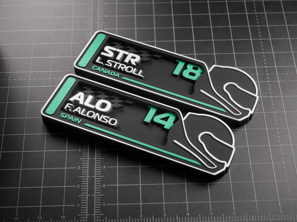 F1 Takım Pilotları Etiketi – STR & ALO Tasarımlı 3D Koleksiyon Aksesuar Seti - Otoban Faresi Araba & Motosiklet Aksesuarları - otobanfaresi - 3d formula1 - formula1
