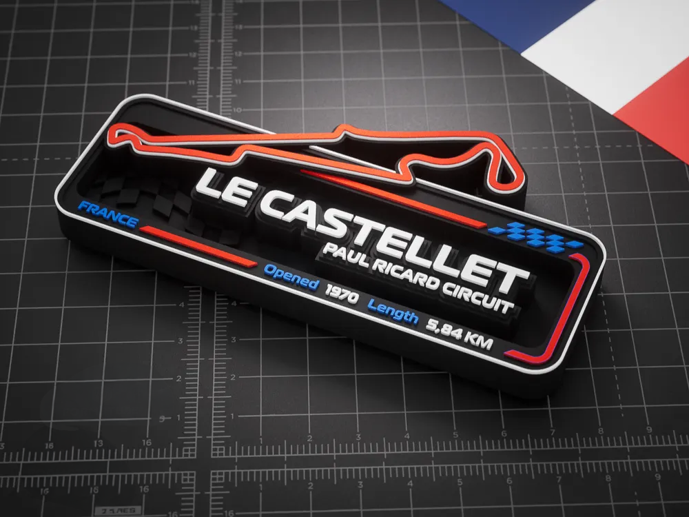 Le Castellet Paul Ricard F1 Pisti 3D Duvar Dekoru – 17.5 cm - Otoban Faresi Araba & Motosiklet Aksesuarları - otobanfaresi - 3d formula1 - formula1