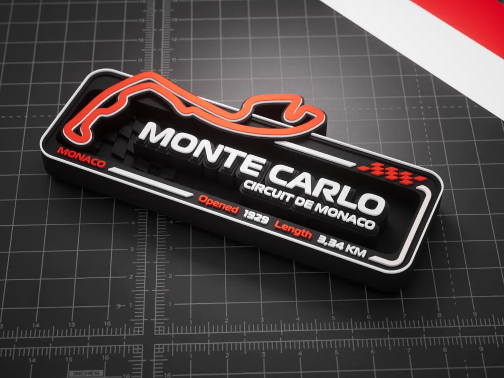 Monte Carlo Circuit de Monaco F1 Pisti 3D Duvar Dekoru – 17.5 cm - Otoban Faresi Araba & Motosiklet Aksesuarları - otobanfaresi - 3d formula1 - formula1