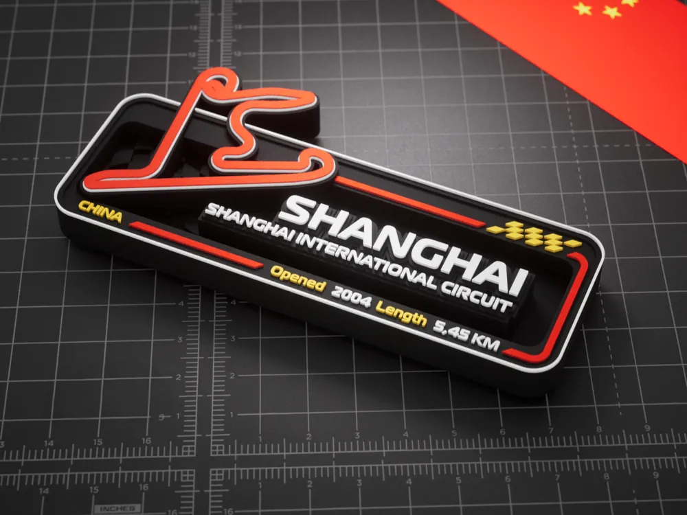 Shanghai International Circuit F1 Pisti 3D Duvar Dekoru – 17.5 cm - Otoban Faresi Araba & Motosiklet Aksesuarları - otobanfaresi - 3d formula1 - formula1