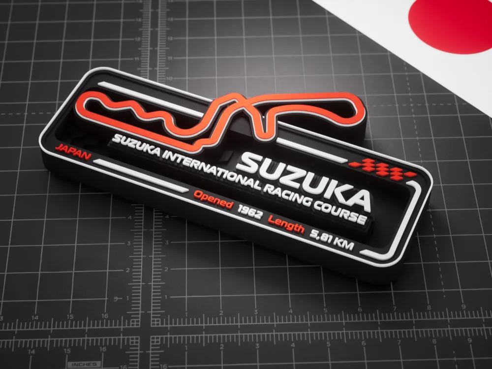 Suzuka International Racing Course F1 Pisti 3D Duvar Dekoru – 17.5 cm - Otoban Faresi Araba & Motosiklet Aksesuarları - otobanfaresi - 3d formula1 - formula1