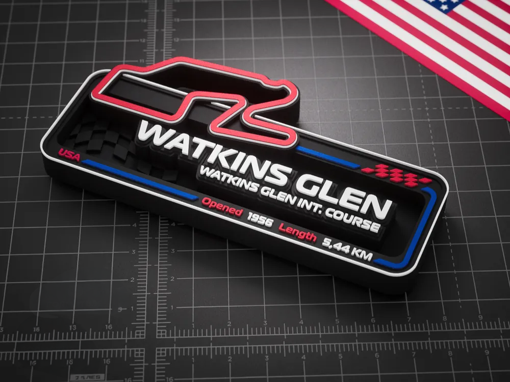 Watkins Glen International F1 Pisti 3D Duvar Dekoru – 17.5 cm - Otoban Faresi Araba & Motosiklet Aksesuarları - otobanfaresi - 3d formula1 - formula1