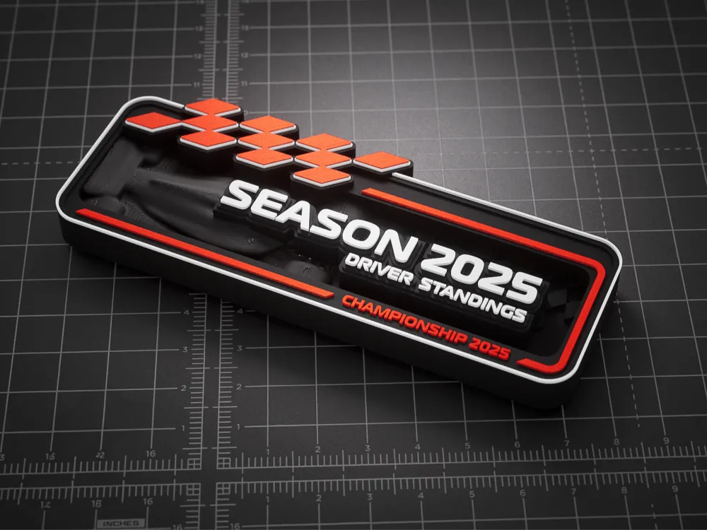 F1 2025 Sezonu Başlık Etiketi – “Season 2025 Driver Standings” 3D Koleksiyon Parçası - Otoban Faresi Araba & Motosiklet Aksesuarları - otobanfaresi - 3d formula1 - formula1