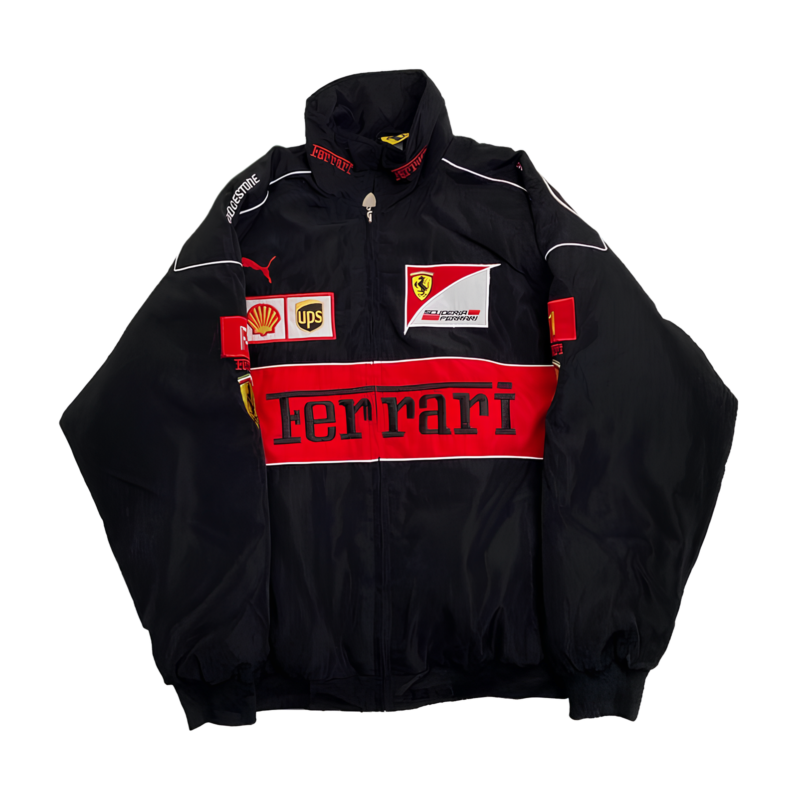 Vintage Black Ferrari Ceket - Otoban Faresi Araba & Motosiklet Aksesuarları - otobanfaresi -