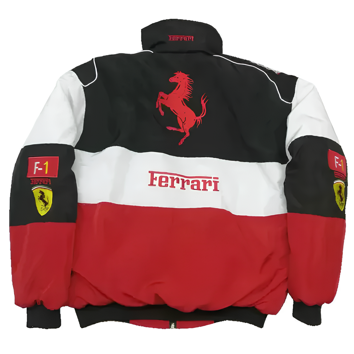 Vintage White Ferrari Ceket - Otoban Faresi Araba & Motosiklet Aksesuarları - otobanfaresi -