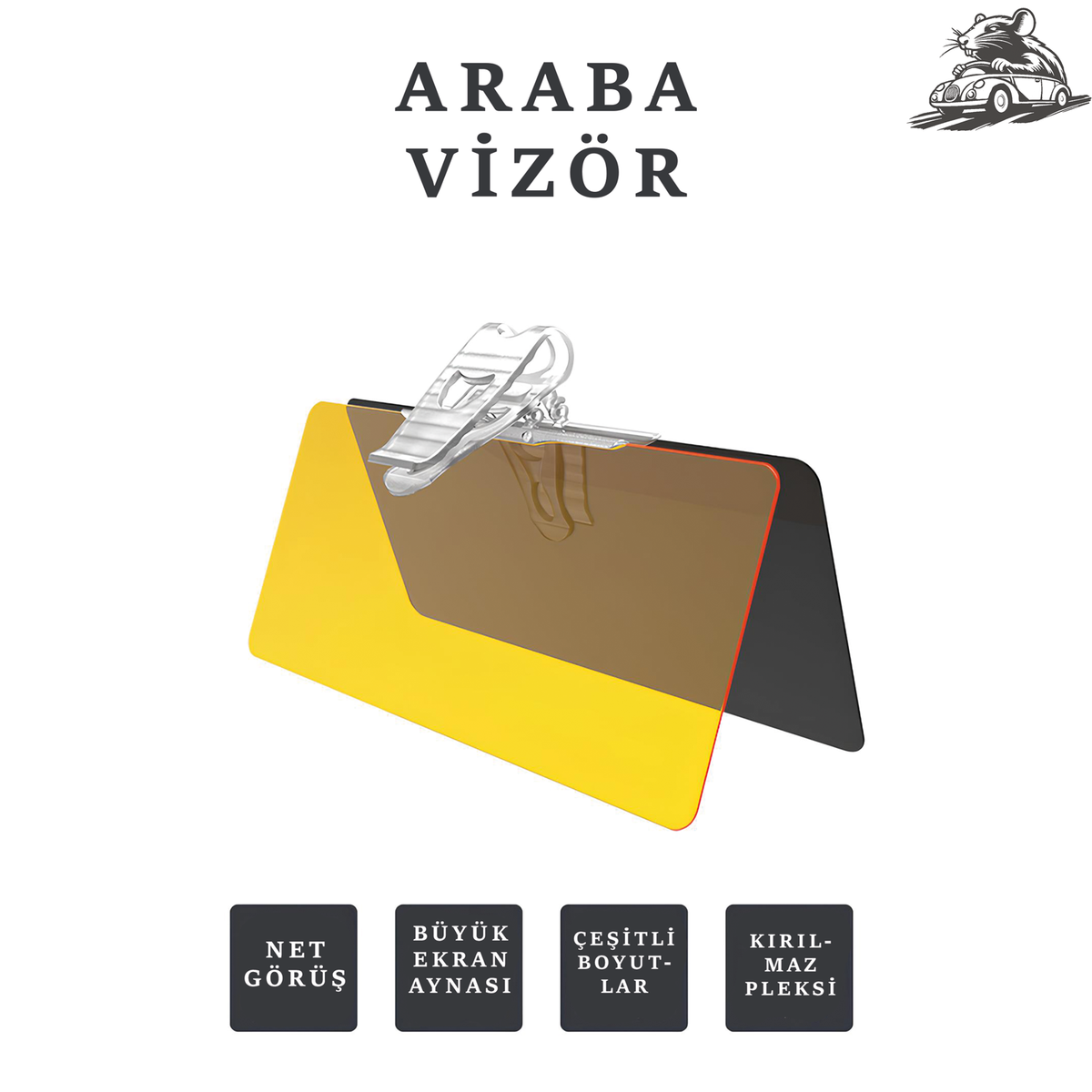 2'li Araba Güneşlik - Gündüz ve Gece - Otoban Faresi Araba & Motosiklet Aksesuarları - otobanfaresi -