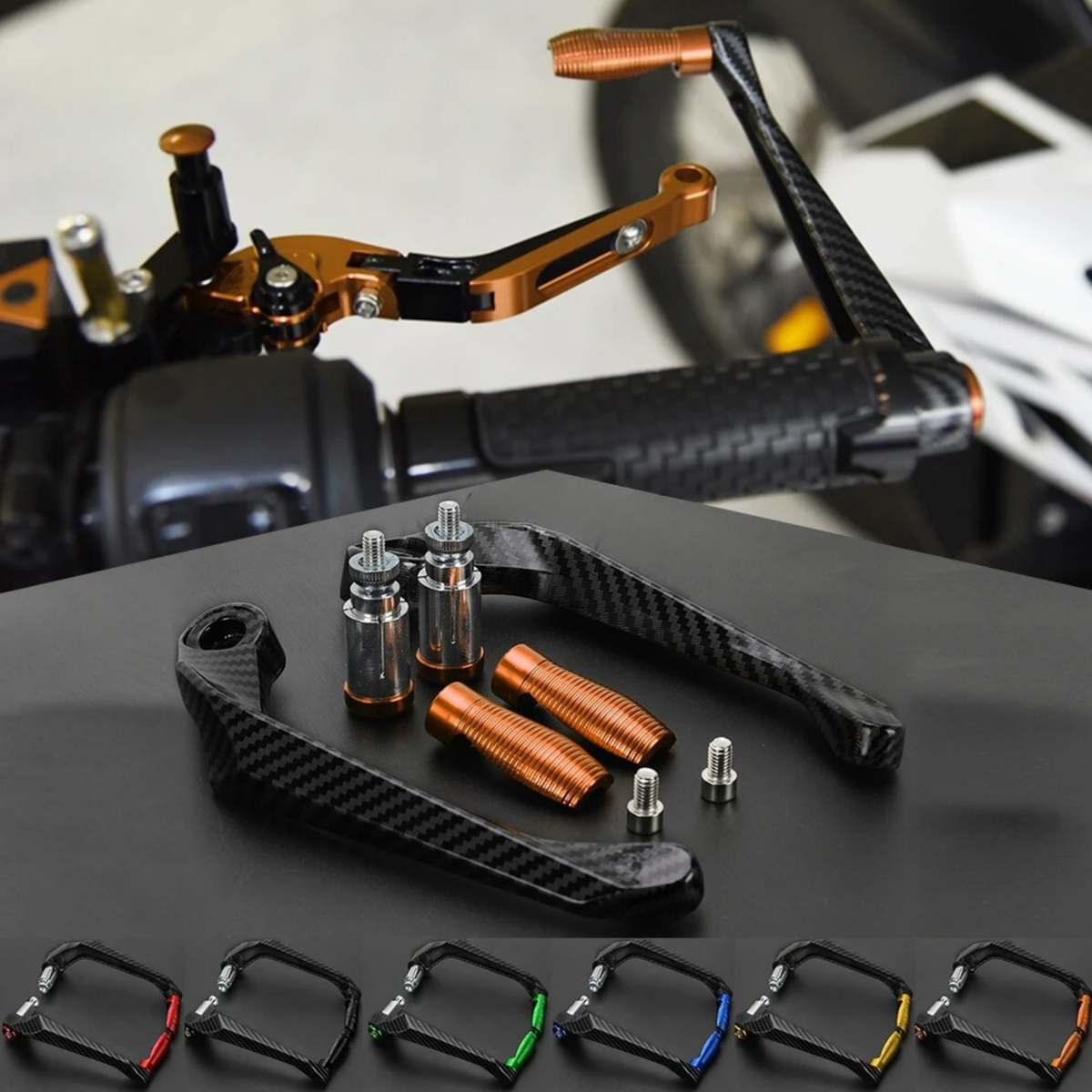 Alüminyum Karbon Fiber Gidon Koruma Universal - Otoban Faresi Araba & Motosiklet Aksesuarları - otobanfaresi -