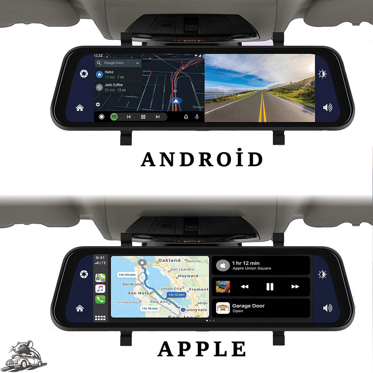 Full HD Dokunmatik Ekranlı Araç Dikiz Aynası - Apple Carplay Android Auto - Otoban Faresi Araba & Motosiklet Aksesuarları - otobanfaresi -