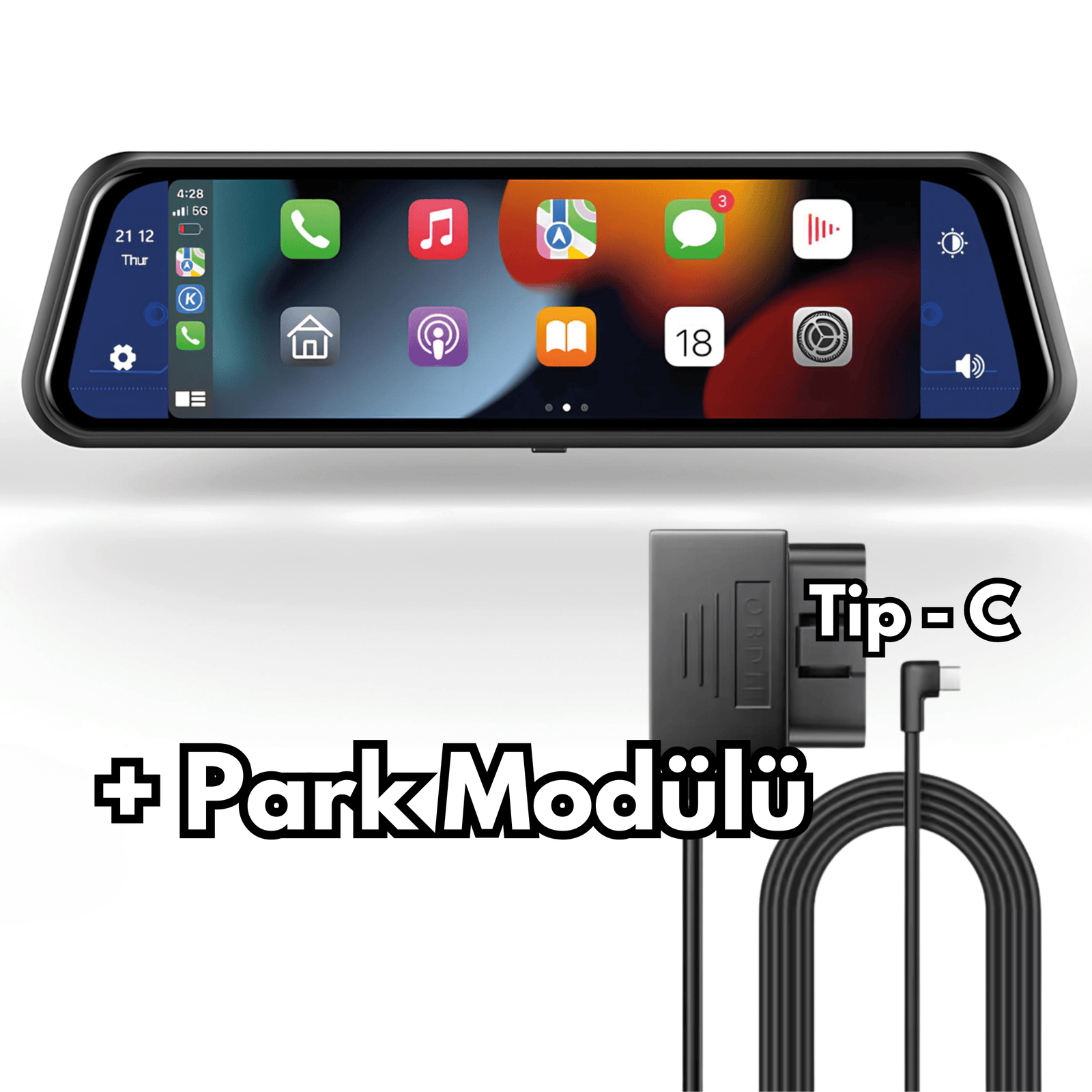 Full HD Dokunmatik Ekranlı Araç Dikiz Aynası - Apple Carplay Android Auto - Otoban Faresi Araba & Motosiklet Aksesuarları - otobanfaresi -