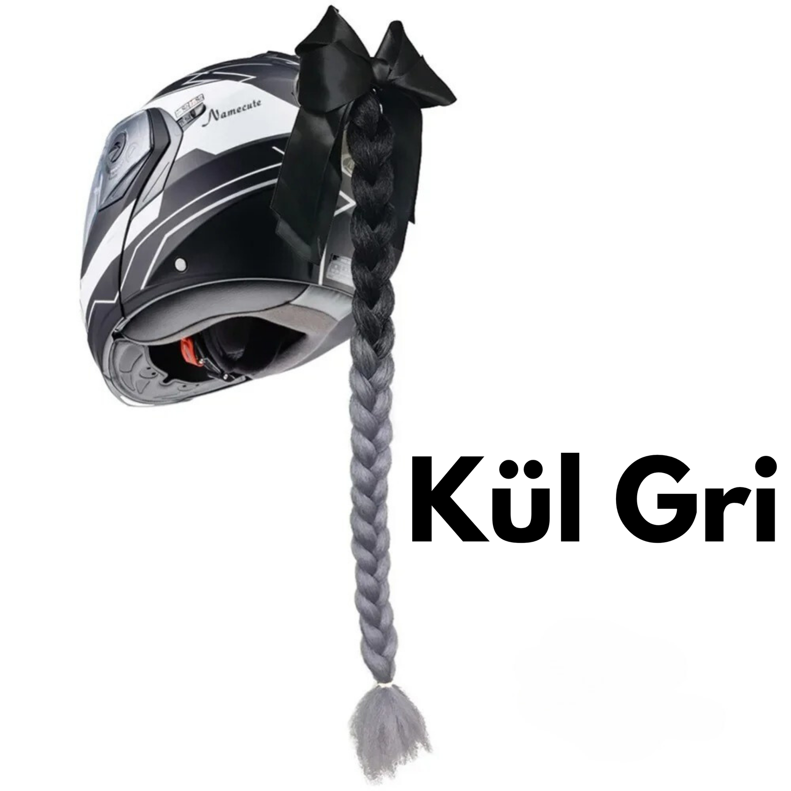 Kask Örgü Saç Eklentisi Renkli Vantuzlu - Otoban Faresi Araba & Motosiklet Aksesuarları - otobanfaresi -