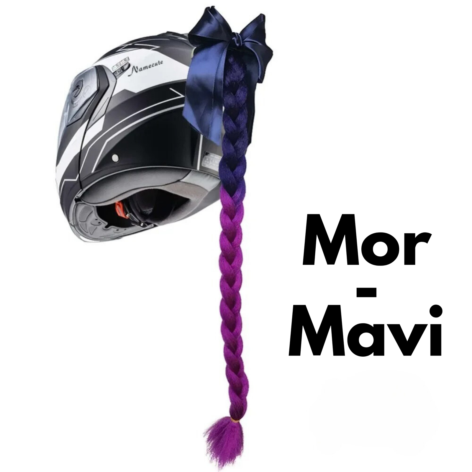 Kask Örgü Saç Eklentisi Renkli Vantuzlu - Otoban Faresi Araba & Motosiklet Aksesuarları - otobanfaresi -