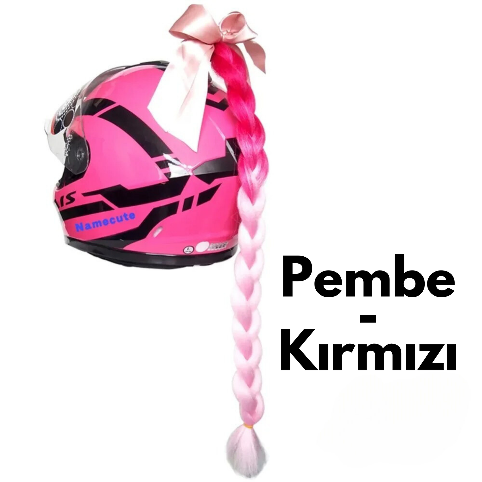 Kask Örgü Saç Eklentisi Renkli Vantuzlu - Otoban Faresi Araba & Motosiklet Aksesuarları - otobanfaresi -