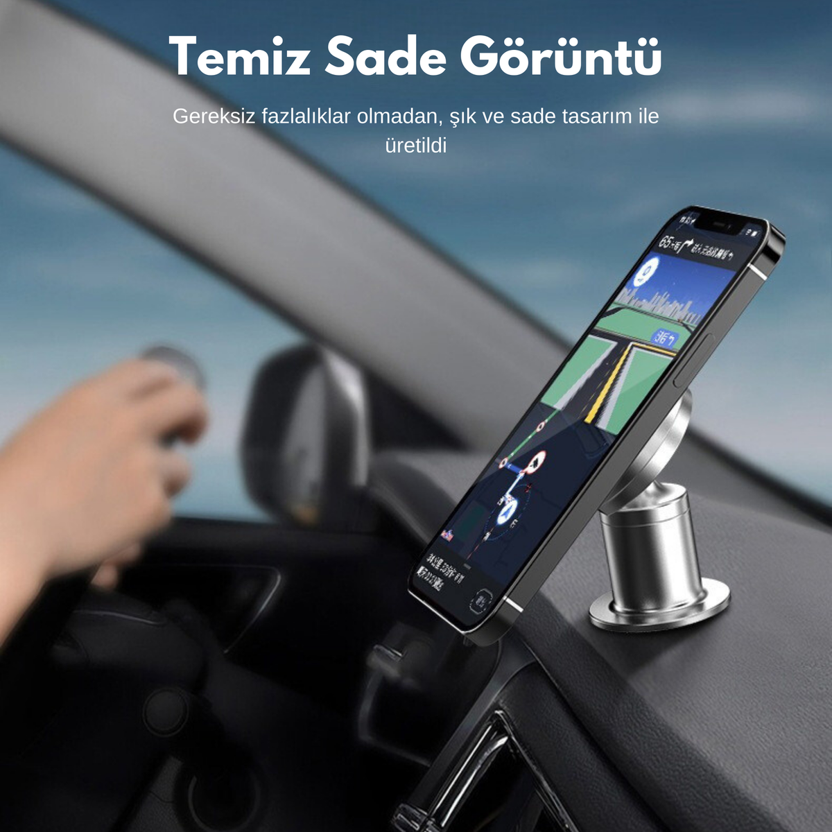 Manyetik Kablosuz Şarjlı Telefon Tutucu - Otoban Faresi Araba & Motosiklet Aksesuarları - otobanfaresi -