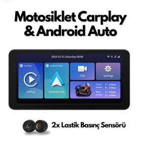 Kablosuz CarPlay & Android Auto Destekli Motosiklet Multimedya Navigasyon Ekranı – Bluetooth – Dokunmatik – Su Geçirmez
