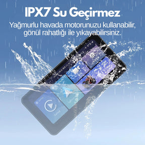 Kablosuz CarPlay & Android Auto Destekli Motosiklet Multimedya Navigasyon Ekranı – Bluetooth – Dokunmatik – Su Geçirmez