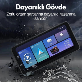 Kablosuz CarPlay & Android Auto Destekli Motosiklet Multimedya Navigasyon Ekranı – Bluetooth – Dokunmatik – Su Geçirmez