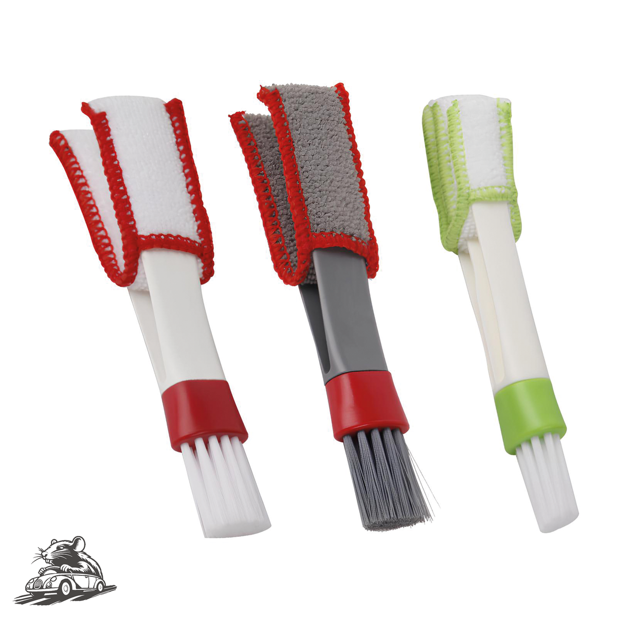 Çift Başlıklı Araç Menfez Fırçası - Mikrofiber Bezli - Otoban Faresi Araba & Motosiklet Aksesuarları - otobanfaresi - 