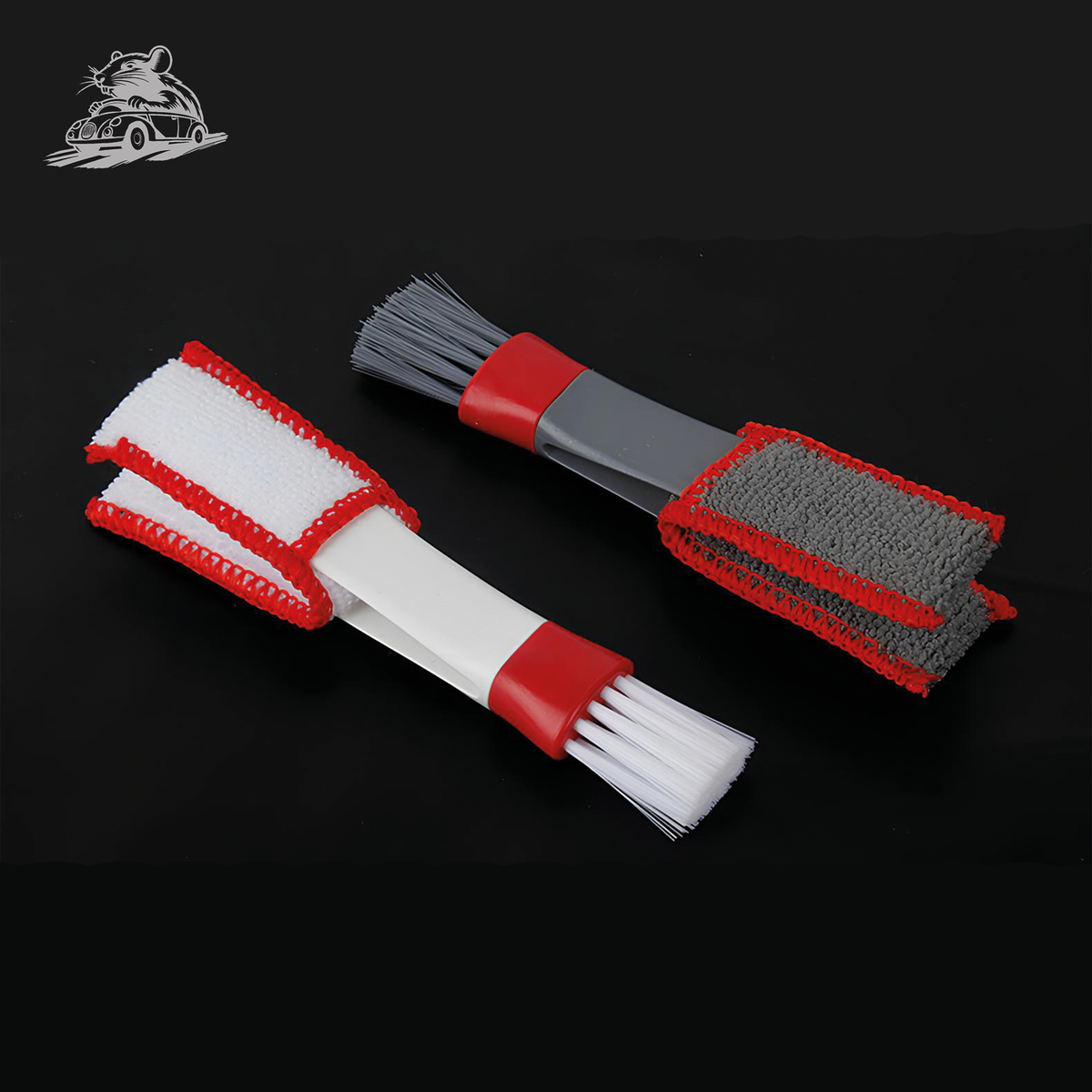 Çift Başlıklı Araç Menfez Fırçası - Mikrofiber Bezli - Otoban Faresi Araba & Motosiklet Aksesuarları - otobanfaresi - 