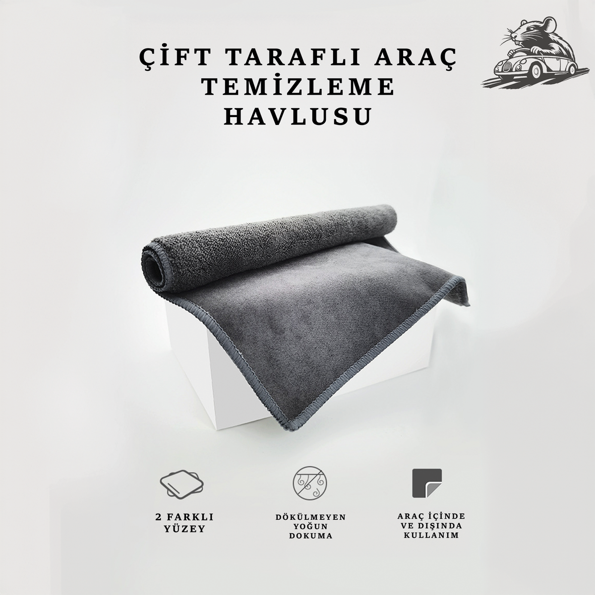 Mikrofiber Temizlik Havlusu - Yüksek Su Emiciliği - Otoban Faresi Araba & Motosiklet Aksesuarları - otobanfaresi - 