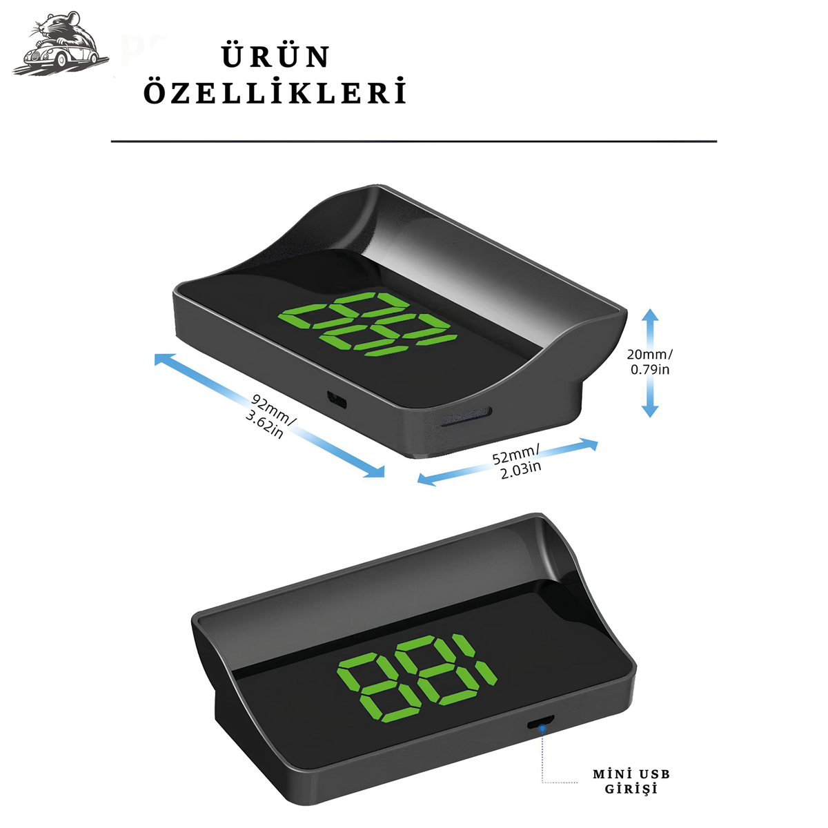 Ön Cam Hız Yansıtıcı - HUD Projektör - Otoban Faresi Araba & Motosiklet Aksesuarları - otobanfaresi - 