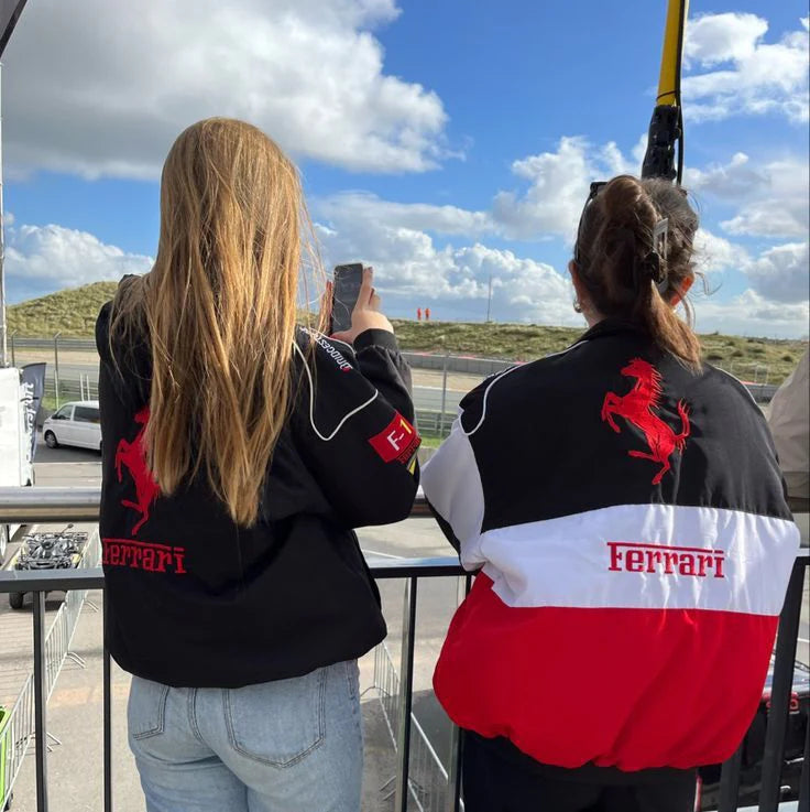 Vintage White Ferrari Ceket