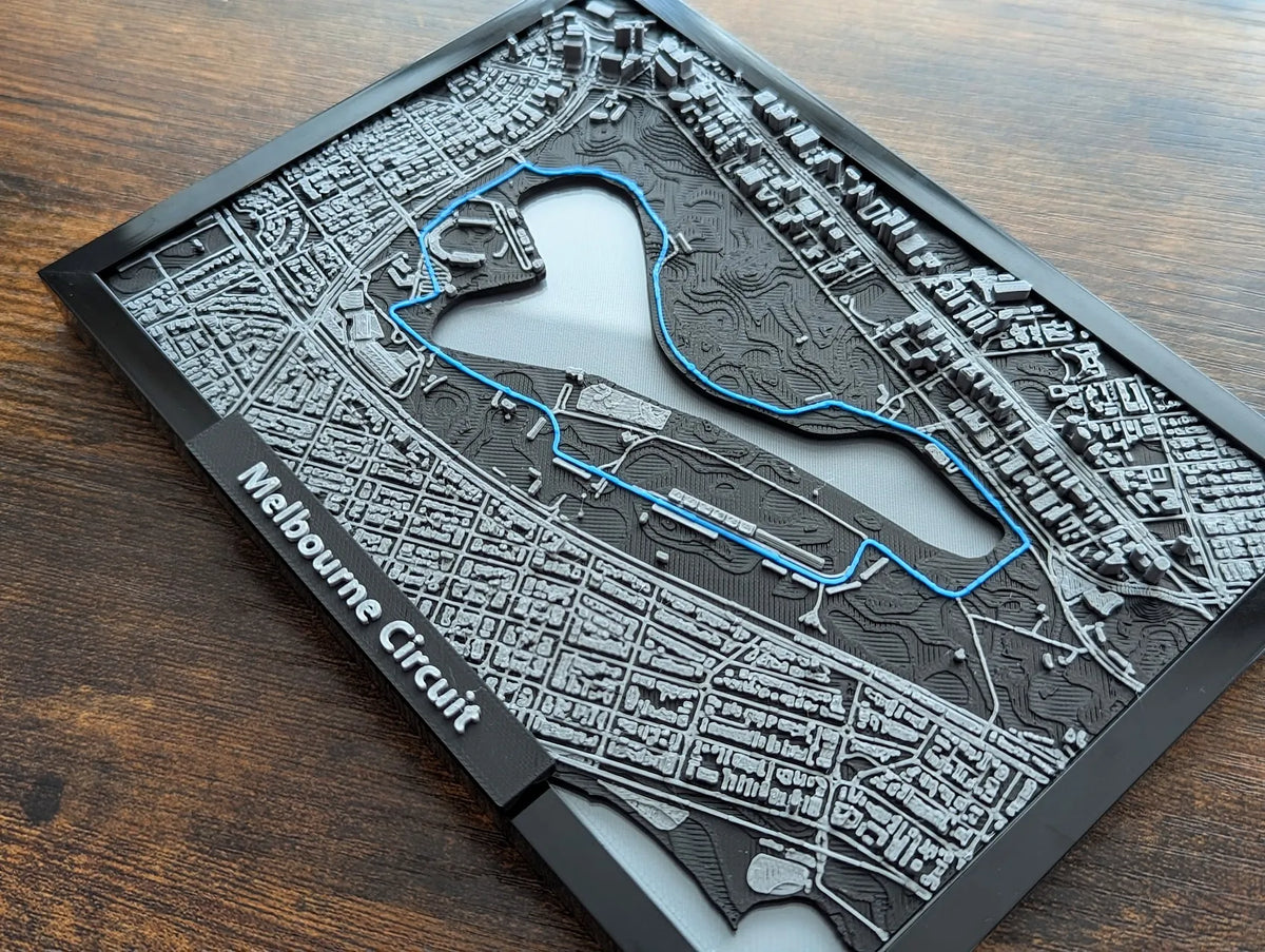 Australian Grand Prix 3D Pist Haritası | Albert Park Circuit Duvar Dekoru | Değiştirilebilir Formula 1 Panosu (19x14 cm) - Otoban Faresi Araba & Motosiklet Aksesuarları - otobanfaresi - 3d formula1 - formula1