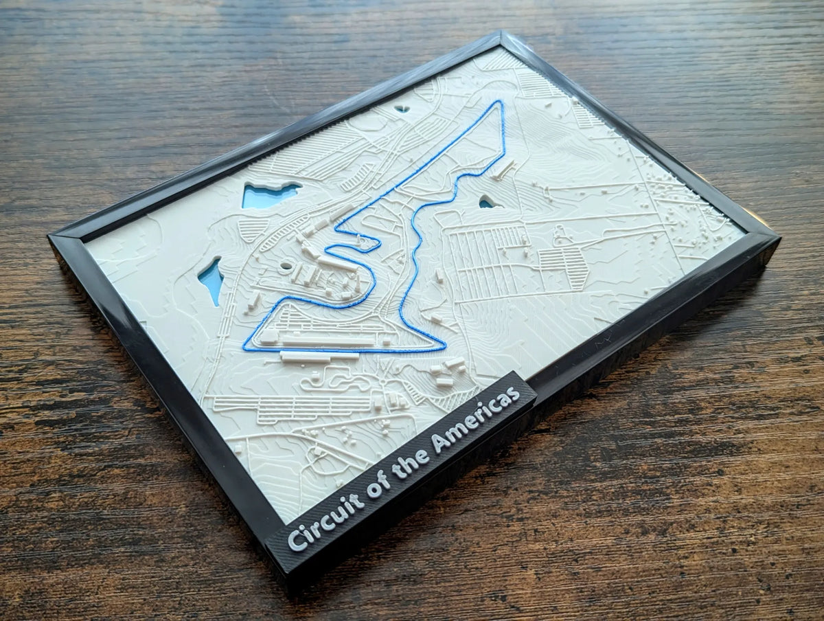 Circuit of the Americas 3D Pist Haritası | United States Grand Prix Duvar Dekoru | Değiştirilebilir Formula 1 Panosu (19x14 cm) - Otoban Faresi Araba & Motosiklet Aksesuarları - otobanfaresi - 3d formula1 - formula1