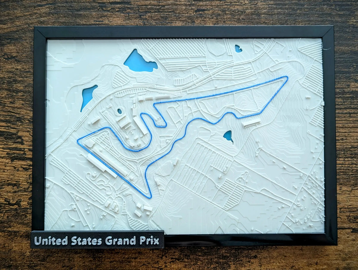 Circuit of the Americas 3D Pist Haritası | United States Grand Prix Duvar Dekoru | Değiştirilebilir Formula 1 Panosu (19x14 cm) - Otoban Faresi Araba & Motosiklet Aksesuarları - otobanfaresi - 3d formula1 - formula1