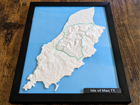 Isle of Man TT 3D Pist Haritası | Tourist Trophy Yarışı Duvar Dekoru | Değiştirilebilir Ada Parkuru Panosu (19x14 cm) - Otoban Faresi Araba & Motosiklet Aksesuarları - otobanfaresi - 3d formula1 - formula1