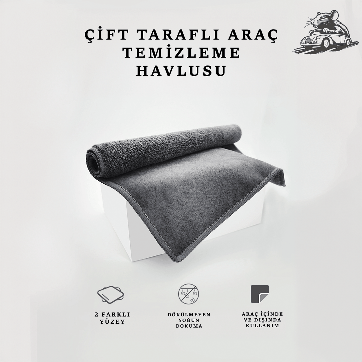 Mikrofiber Temizlik Havlusu - Yüksek Su Emiciliği - Otoban Faresi Araba & Motosiklet Aksesuarları - otobanfaresi - 