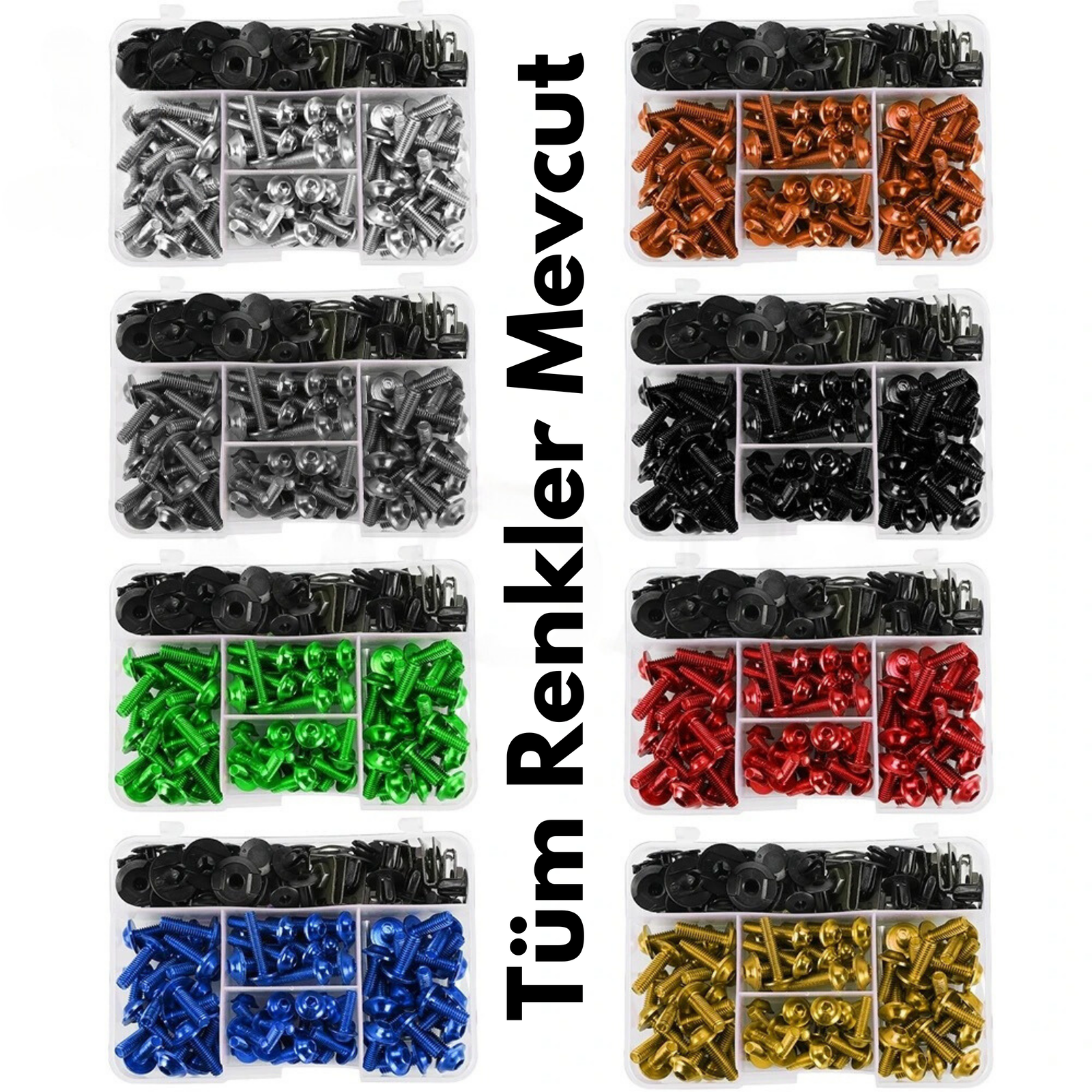 Renkli Alüminyum Paslanmaz Motosiklet Civata Seti - Otoban Faresi Araba & Motosiklet Aksesuarları - otobanfaresi - 