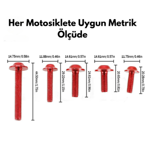 Renkli Alüminyum Paslanmaz Motosiklet Civata Seti - Otoban Faresi Araba & Motosiklet Aksesuarları - otobanfaresi - 