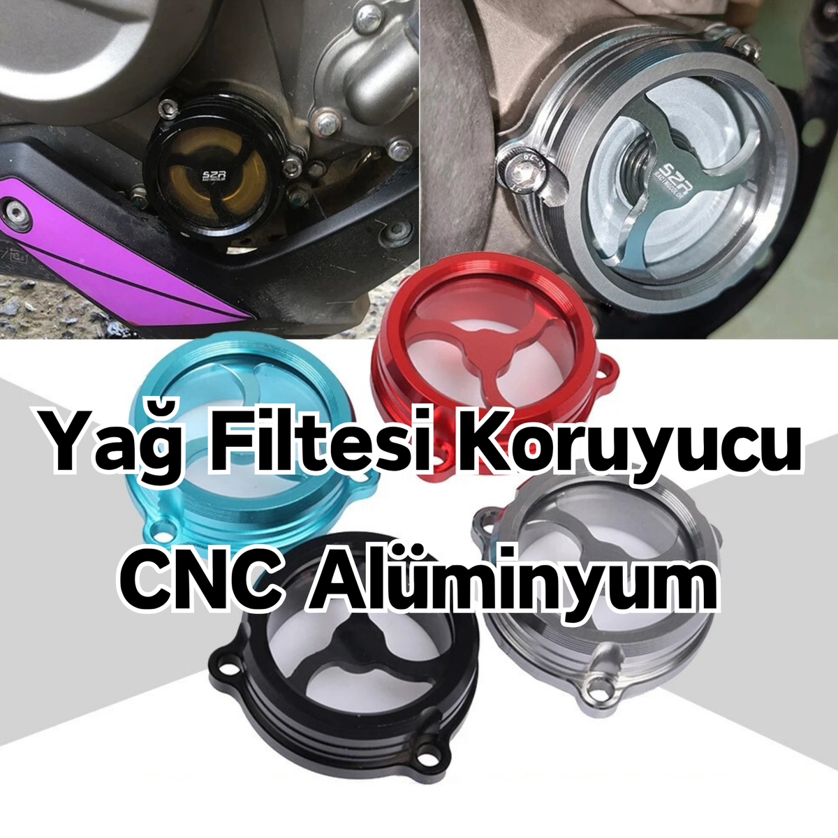 Yağ Filtresi Muhafazası - Alüminyum Cam - Otoban Faresi Araba & Motosiklet Aksesuarları - otobanfaresi - 