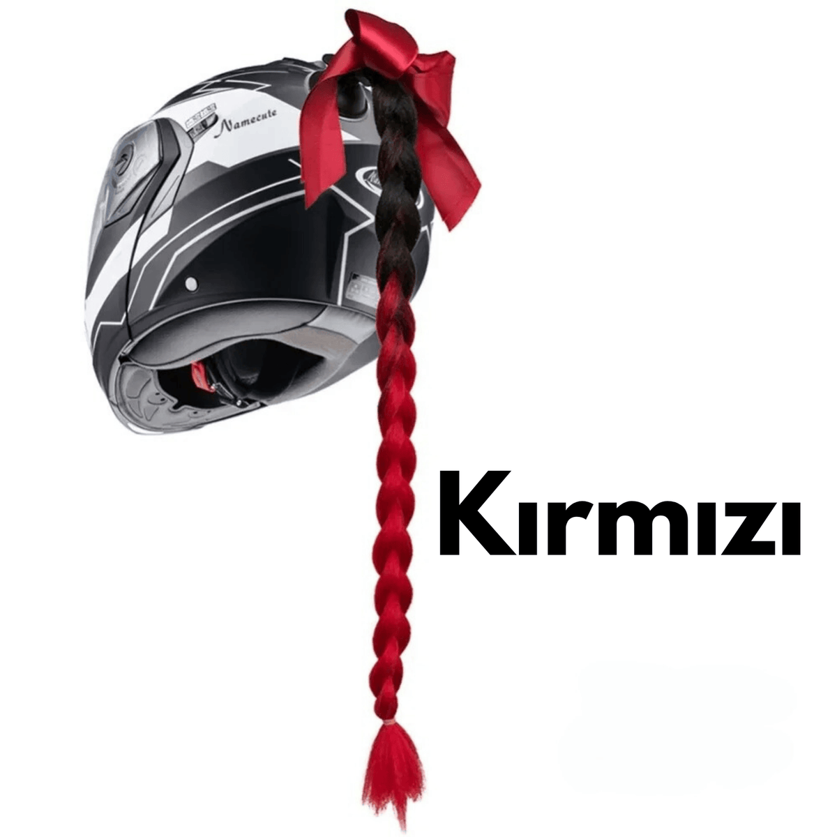 Kask Örgü Saç Eklentisi Renkli Vantuzlu - Otoban Faresi Araba & Motosiklet Aksesuarları - otobanfaresi - 