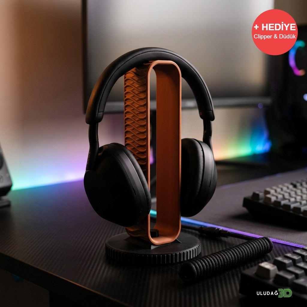 3D Baskı Dekoratif Masaüstü Kulaklık Standı - Oyuncu Kulaklık Tutucu