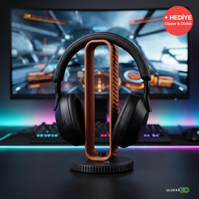 3D Baskı Dekoratif Masaüstü Kulaklık Standı - Oyuncu Kulaklık Tutucu