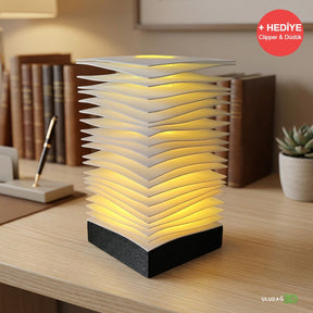 3D Baskı Modern Dalgalı Masa Lambası - Dekoratif - OtoBan Faresi 3D Baskı